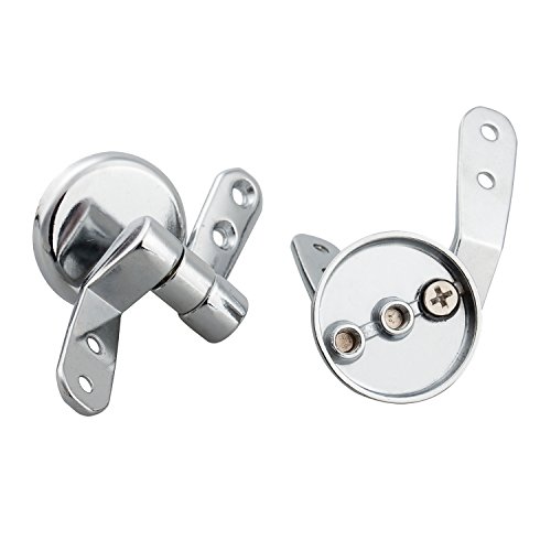 TRIXES 1x Paar verchromte WC Sitz Scharniere für Holz Sitze inkl. Armaturen - 2
