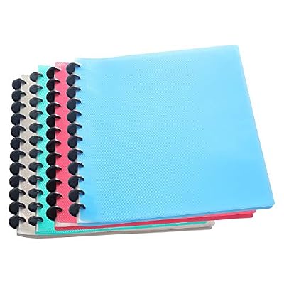 TUKA-i-AKUT 4pcs A4 Reliure Protège-Documents, 40 Pochettes Transparentes pour 80 feuilles PP Chemise Poche, Affichage Livre Présentation Reliure à Anneaux, Ensemble de 4 en 4 Couleurs TKD8029 Bunt