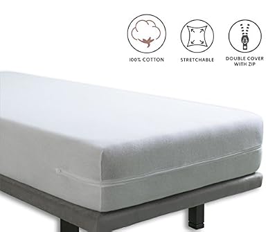 Tural - Housse de Matelas élastique Fermeture éclair. Tissu éponge 100% Coton. Rénove Matelas. Dimensions 160x190/200cm