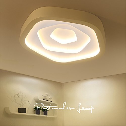 Preisvergleich Produktbild Malovecf Moderne Deckenleuchten für Wohnzimmer Schlafzimmer Küche Lampe Acryl Lampenschirm weiß Eisen Home Beleuchtung LED (Weiß 53cm 60W dimmbar)
