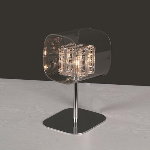 Avignon Glass/Weaved Wire Cube Table Lamp