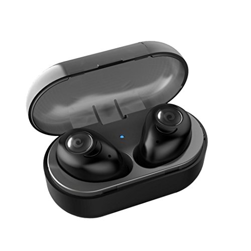 Preisvergleich Produktbild Xshuai Neue stilvolle Universal Bluetooth Wasserdichte Kopfhörer Drahtlose Ohrhörer In-Ear Headsets mit Aufladung Dock Unterstützung HSP HFP A2DP (Schwarz / Blau / Grün / Weiß) (Schwarz)