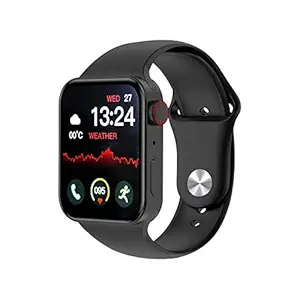 I KALL W1 Smart Watch 1.82 Inch Display, BT Calling Enabled, SPO2 (Blood Oxygen Monitoring), Blood Pressure Heart Rate Monitor, Waterproof and Multiple Exercise Mode (Black)