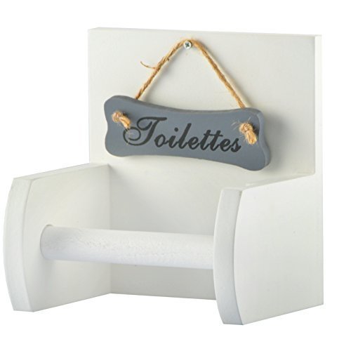 Toilettenpapierhalter Klopapierhalter Rollenhalter WC Wand Holz Landhaus Shabby