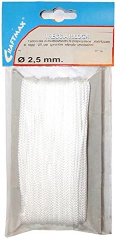 Inicio Sistema DY270138M Rope for Curtain Rail, 2.5 mm Diameter, 20 m, White