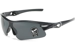 GNAUMORE Polarised Sports Sunglasses for Men and Women,Sports Sunglasses Mountain Bike,Outdoor Sports Sunglasses,Driver Sunglasses,Mountain Bike Glasses,Black 1pc