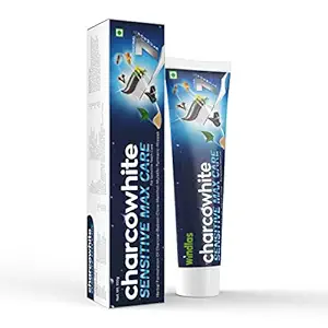 Windlas Charcowhite Sensitive Max Care | Charcoal Activated Herbal Toothpaste | For Teeth Whitening | Clean Mouth And Fresh Breath | Complete Oral Health | 100g (Pack of 1)