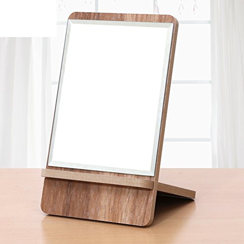HD Desktop Mirror/Aus Holz Holz quadratische Spiegel/Schreibtisch minimalistischer Kosmetikspiegel/portable Handspiegel-B