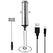 Produktbild FHzytg Milchaufschäumer USB Wiederaufladbar, Elektrisch Milchaufschäumer mit Zwei Quirl und Ständer, Elektrischer Quirl, Milchschaum Mixer, Milchaufschaeumer Hand, Kaffee mit Milchaufschäumer