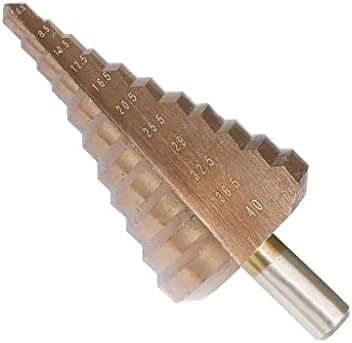 Almencla Titanium Step Drill Bits 1pc HSS Steel Bit 11 Steps Various Reamer Bits Cone - Gold, 6.5-40mm