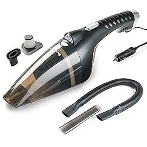 Lifelong LLCVC01 Handheld Car Vacuum Cleaner with HEPA Filter for Travel Use, Dust Capacity of 1.5L, Wet and Dry Cleaning,3 Attachments, 5 Meter Cord(1 Year Warranty, Black)