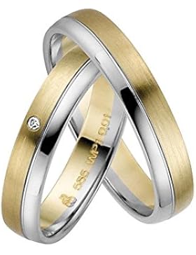 CORE by Schumann Design Trauringe Eheringe aus 333 Gold Gelbgold/Weissgold Bicolor mit echten Diamanten Gratis...