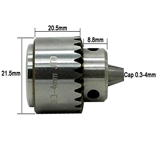Micro Motor Bohrfutter Spannbereich 0,3–4 mm jto Verjüngung Bohrfutter mit Bohrfutterschlüssel 3,17 mm Messing Mini Electric Motor Schaft Anschluss - 6