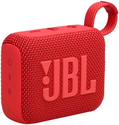 JBL GO 4 Speaker Bluetooth Portatile, Altoparlante Wireless con Design Compatto, Waterproof e Resistenza alla Polvere IP67, fino a 7 h di Autonomia, USB, Compatibile con App JBL Portable, Rosso