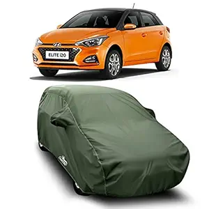 AARTRI - Water Proof - dust Proof - car Body Cover for Hyundai Elite i20 car Cover - Water Proof UV Proof - car Body Cover (Olive with Mirror Pockets)