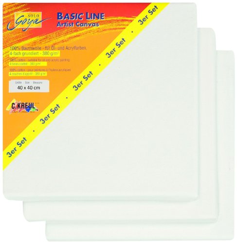 Solo Goya 634040 - Basic Line Keilrahmen, 40 x 40 cm, 3-er Packung