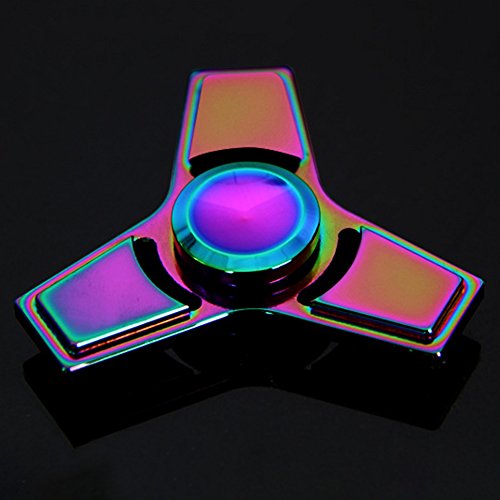 Anself Tri Fidget Spinners Hand Finger Spin Toy, Metal Aluminium Alloy 608 Bearing Rainbow Color Anself Tri Fidget Spinners Hand Finger Spin Toy, Metal Aluminium Alloy 608 Bearing Rainbow Color