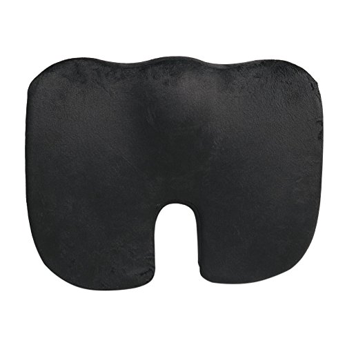 Sand ’s Clover Sitzkissen, Steißbein Memory Foam Sitzkissen – Orthopädische Komfort Schaum Kissen für Relief von Ischias, Rücken und Steißbein Schmerzen – Tragbar Ergonomische Stuhl Sitz Pad für Indoor, Outdoor, Zuhause und Büro, Computer, Couch, Fahren, automatisch Sitz, Rollstuhl, Stadion, 17.72×13.78×2.76 inch (schwarz) - 2