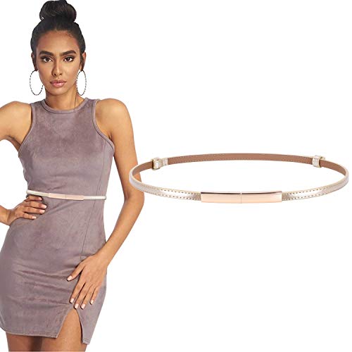 JASGOOD Ceinture pour Robe Femme Ceinture Fine à la Mode Ceinture Elégante Sangle Réglable avec Boucle en Alliage Brillant Ceinture de Décoration Idéal pour Robe, Jupe, Chandail, Pull, etc