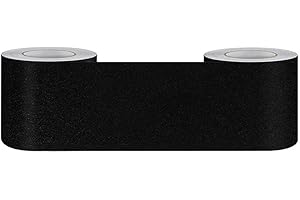 GUEST RUYUNLAI Bordo della carta da parati autoadesiva rimovibile per cucina bagno piastrelle adesivo per pareti autoadesiva Nero opaco 12cm X 500cm