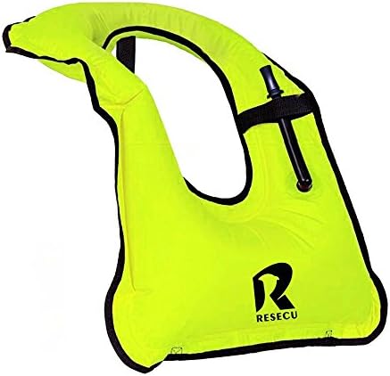 Adult / Child Snorkel Jacket - Snorkel Vest - Snorkeling Diving Vest - Oral Inflatable - Diving Dive Safety Water Safety (Green, Adult)