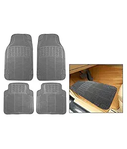 Auto Addict Car Rubber Grey Mats Foot Matting 4 pcs for Maruti Suzuki Baleno Old