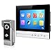 Produktbild HFeng 7-Zoll-Video-Türsprechanlage Intercom-System-Kit für Home Support 32G TF-Karte Aufnahme Video Nehmen Sie Bild Wired Color Monitor + 1 IR Nachtsichtkamera Türklingel Wasserdicht