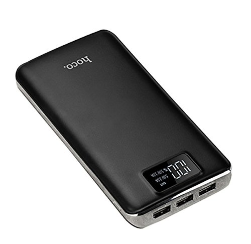 Bater  a externa port  til  Hoco B23B  20000mAh  Gran Capacidad Bater  a de Viaje  3 Puertos Usb  Pantalla Digital Cargador Port  til  Power Bank  para iPhone  Samsung  Xiaomi  Huawei  iPad y m  s - Negro