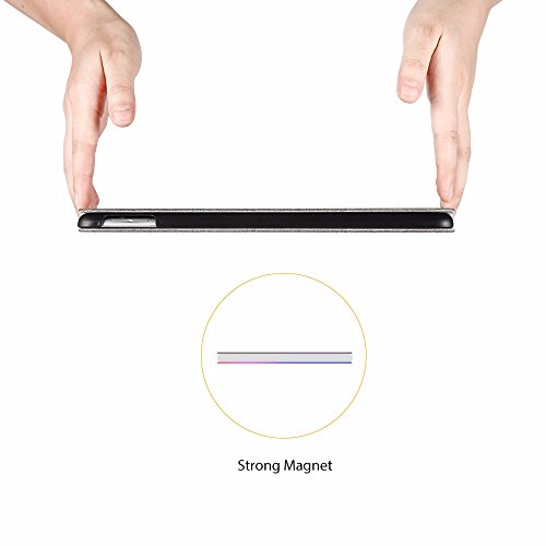 iPad 9.7 2017 Hülle, EasyAcc Starke Magnethaftung Case mit Auto aufwachen/ Schlaf Funktion Smart Case und Mehrere Einstellbarem Blickwinkel Funktion Cover für Apple iPad 2017 – Hochwertiges PU Leder Hülle Braun - 5