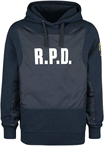 Resident Evil Racoon Police Department Sudadera con Capucha Azul/Negro XXL