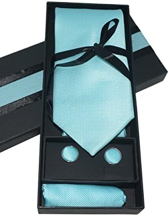 Mens 3 Piece Set Straight Tie [Turquoise]