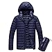 Produktbild Luckycat Herren Daunenjacke Winterjacke Hooded Herren Daunenjacke Winterjacke Hooded Puffer Jacket, Steppjacke gefüttert mit Kapuze Herren Powder Lite Hooded Insulated Jacket