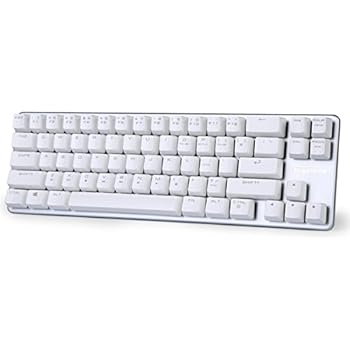 30% Discount Mini Wired Mechanical Gaming Keyboard OUTEMU Brown Switch 68-Keys (60%) Gaming Keyboard -White Case Silver Tone Plate Magicforce by Qisan