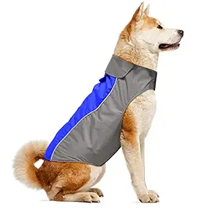 Vizpet Dog Jacket and Reflective Dog Coat Sport Vest, Warm and Comfortable Clothes - 6 for Small Medium Large Dogs (Blue-L)