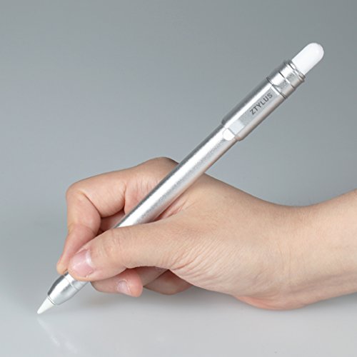 Ztylus Slim Apple Pencil Metal Case: Retractable Tip Protection, Aircraft Grade Aluminum, Built-in Clip, Cap Holder for iPad Pro Apple Pencil (Silver)