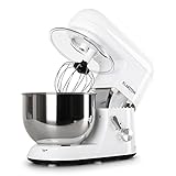 Klarstein Bella Bianca Robot da cucina (1200 Watt, recipiente acciaio inox 5,2l, 6 velocità) - bianco