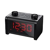 AUKEY Radiowecker Bluetooth Lautsprecher mit FM Radio und Sleep Timer, Uhr und Wecker mit Schlummerfunktion, LCD Display mit einstellbarer Helligkeit