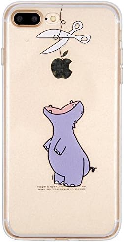 iPhone 7 Plus Case, Offly Transparent Flexible Silicone TPU Protective Case, Creative Fantasy Pattern for Apple iPhone 7 Plus - Little Hippo
