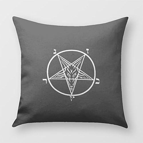 Black Metal Satan Baphomet Throw Pillow Cover for Sofa or Bedroom