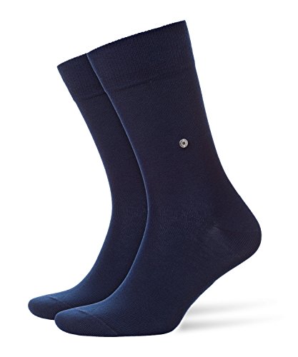 Burlington Everyday Uni Baumwolle Einfarbig 2 Paar Calcetines, Azul (Marine 6120), 7-10 (Talla del fabricante: 40-46) (Pack de 2 para Hombre