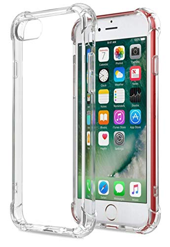 Funda iPhone 7 iPhone 8 HUSHCO Carcasa Ligera Delgada Silicona Suave TPU Gel Bumper Cover de Protección Antideslizante Antirasguño Antigolpes Anticaídas Antichoque Irrompible Caso - Transparente