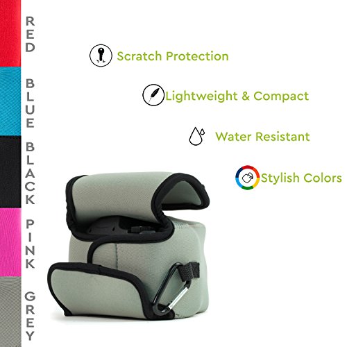 MegaGear Mat  riau L  ger  Neoprene Sac Photo Housse   tui Sacoche pour Canon PowerShot SX540 HS  SX530 HS  Canon PowerShot SX420 is  SX410 is  Gris 