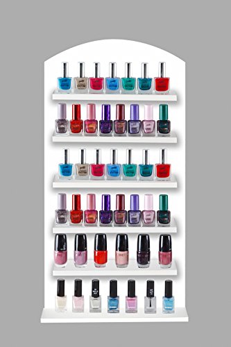 Wandregal Nailboard Regal Nagellackständer Nagellackaufsteller Schwarz Weiß mit Druck (Weiß Dekor - Uni)