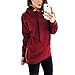 Produktbild Hansee Womens Casual Samt Langarm Lose Hoodie Sweatshirt Jumper Kapuzenpullover (Wein, Asian Size S)