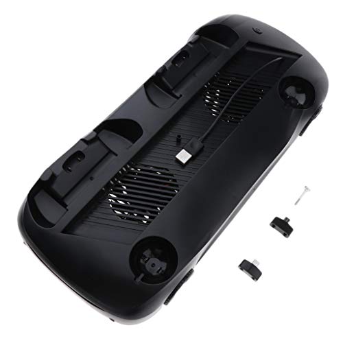 Preisvergleich Produktbild F Fityle Vertikaler Kühlerlüfter Ladestation für Playstation PS4 / PS4 Slim / PS4 Pro Controller, 3 USB-Hub-Anschluss - Schwarz