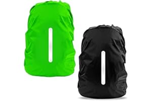LAMA 2pcs Funda Impermeable para la Lluvia para Mochila, Protector Reflectante a Prueba de Lluvia para Antipolvo y Antirrobo XS 10L-17L