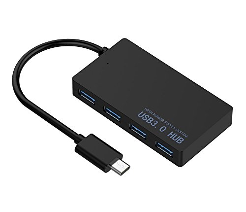 Tumao Typ C zu USB 3.0 Hub, Ultra Thin Design-Superspeed-USB-C zu USB 3.0 Data Hub-Adapter-Konverter mit 4 USB 3.0 Ports für Mac Chromebook Pixel und mehr