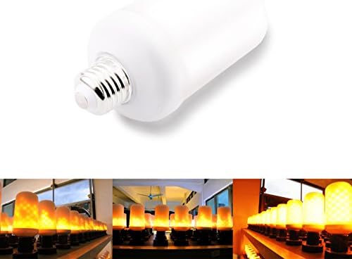 TTqp.home Led Flame Effect Fire Light Bulbs, E27 4W Creative Lights with Flickering Emulation,Vintage Atmosphere Decorative Lamps, Simulated Nature Gas Fire in Antique Hurricane Lantern