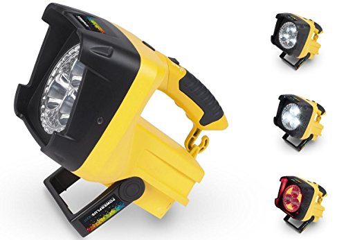 Wiederaufladbare zweifarbige LED-Spotleuchte Arbeitslampe Signallampe Handlampe - POWLI450