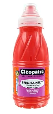 Cleopatre Cléopâtre - PAM250-13 - Peinture Acrylique Princess Merit - Rouge Vif - Flacon 250 ml